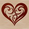 A stylized heart shape with ornate details, suitable for graphic design and crafting projects.