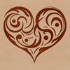 A stylized illustration of an ornate heart shape suitable for various design applications.