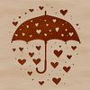 A colorful illustration of an umbrella with love hearts, perfect for adding a touch to various designs.