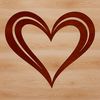 A stylized heart icon, designed as a scalable vector graphic for use in digital design and printing applications.