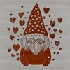 A mythical creature with love hearts sitting in a peaceful environment.