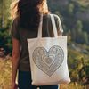 A colorful, intricate mandala design featuring a heart shape, suitable for digital cutting machines like Cricut.