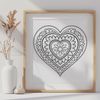 Vibrant Mandalas in Heart Shape Vector Design A colorful mandala heart design created using vector graphics, suitable for various digital and cutting machine applications.