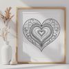 Free Vector Art: Intricate Mandalas A intricately designed heart-shaped mandala pattern created using vector graphics.