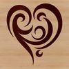 A stylized vector heart shape with ornate details suitable for Valentine's Day designs.