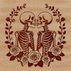 Sweet Skeleton Decor A stylized illustration of a skeleton surrounded by floral elements, perfect for Valentine's Day designs.