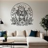 Sweetheart Skeletons in Bloom A stylized illustration of a skeleton couple surrounded by floral elements, ideal for Valentine's Day designs.