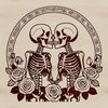 Delicate Floral Skeleton Holding a Rose A delicate skeleton holding a rose, designed as a vector graphic illustration suitable for various digital formats.