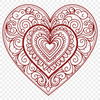 Intricate Heart Design in Mandalas A geometric heart design with intricate patterns and shapes in a mandala style.