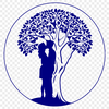 Love Under the Branches An ornate design featuring a pair embracing under the shade of a blooming tree, ideal for romantic occasions.
