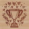 A digital trophy design with love hearts, ideal for sports-themed projects and vector art applications.