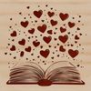 Whimsical Book Design with Love Illustrative vector book design featuring love hearts.