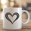A simple line drawing heart shape suitable for various applications.