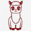 South American Animal Portrait A high-quality SVG vector illustration of a South American alpaca animal with detailed fur texture.