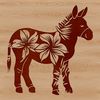 An SVG illustration of a donkey featuring intricate designs.
