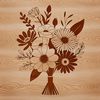 Beautiful Floral Collection An illustration of a collection of flowers tied together with a ribbon or twine, suitable for various designs and crafts.