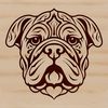 Decorative Bulldog Illustration A digital illustration of a Bulldog's head, depicted in a decorative style with ornate details.