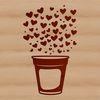 A cup with love hearts designs, suitable for vector art projects.