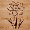 Beautiful Single Flower Close-up Close-up illustration of a single white daffodil flower with trumpet-shaped petals.