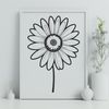Simple Vector Daisy Graphic A simple, hand-drawn daisy illustration created in vector format.