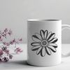 Free Doodle Vector Flower Design A high-quality SVG design featuring a single white daisy against a transparent background.
