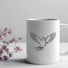 Elegant Dove SVG Graphic Design Element A digital illustration of a dove in flight, suitable for various design applications.
