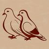 A simple illustration of a dove in flight, designed as a vector graphic.