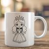 A young female princess standing in a regal pose, designed as a vector graphic.