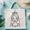 Female princess character vector illustration in SVG format