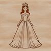 Whimsical Royal Lady Illustration A royal female character in a fantasy setting, created as a vector graphic.