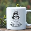 Princess SVG Illustration An SVG vector art illustration of a girl dressed as a princess, suitable for use in various design contexts.