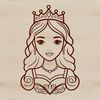 Female character illustration in vector format as a digital graphic for clip art design.