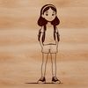 A high-quality digital illustration of a young female figure, suitable for various design applications.
