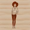 A young female figure in vector format, suitable for cutting machine designs.