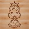 Female royalty character in a regal pose, suitable for clip art and vector design projects.