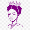A young female royalty character with a crown, smiling and dressed in traditional attire.