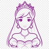 Free Vector Princess SVG Image Female royalty illustration in vector format, suitable for digital design and cutting machine projects.