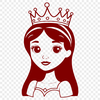 A princess character in a regal pose, designed as vector art suitable for various applications.