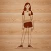 Young Woman Vector Graphic Design A vector graphic illustration of a young female figure in a simple design.