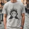 Illustrative female character in royal attire, suitable for vector design projects.