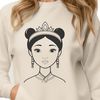 A young female girl dressed in a princess costume, ideal for vector art design projects.