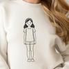A young girl designed as vector art for commercial and personal projects.
