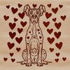Beautiful Dog Breed Clip Art - Great Dane A large Great Dane breed dog sitting in a relaxed position.
