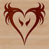 A stylized vector heart shape with ornate details.