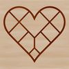 Smooth Curved Heart Clipart Design A simple heart shape with smooth curves and rounded edges.
