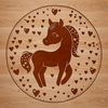 Heart Symbol Horse Vector Graphic Vector graphic design of a horse featuring heart symbols integrated into its image.