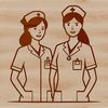 Female nurse in medical uniform, suitable for vector art projects.