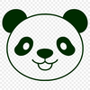 Whimsical Wildlife Illustration - Panda A simple vector graphic design featuring a panda as a silhouette.