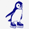 Stylish Penguin Illustration A black and white illustration of a penguin, suitable for cutting out with a Cricut machine or laser cutter.