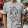 Vector Royal Female Portrait A stylized illustration of a young female princess in a traditional gown, suitable for vector art design.